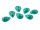 10 facettierte Acrylcabochons als Tropfen in cyan, 14 x 10mm
