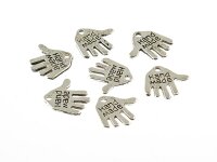 20 Anhänger "Hand made" in antik silberfarben