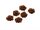 10 braune, flache Rosen als Cabochon, 10 mm