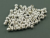 100 geprägte Zwischenperlen in silberfarben, 4 mm