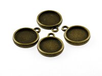 6 doppelseitige Fassungen für 12 mm Cabochons in...