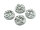 4 Cabochons "Eiskristalle" in silber, 12 mm