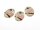 4 Glascobochons Eulenpaar in rosa, 18 x 13 mm