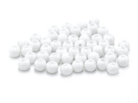 50 Glasperlen in weiß, 6 mm