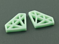 4 Diamanten in mintgrün, softfarben aus Resin