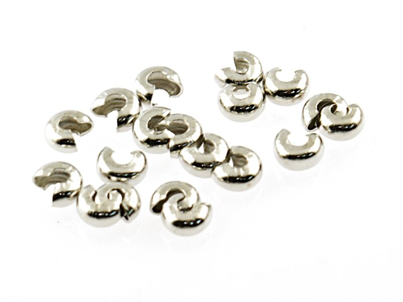 Coverperlen in platinfarben, geschlossen 6mm 20 Stück
