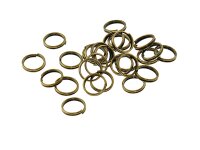 50 doppelte Splitringe in vintage Bronze, 8 mm