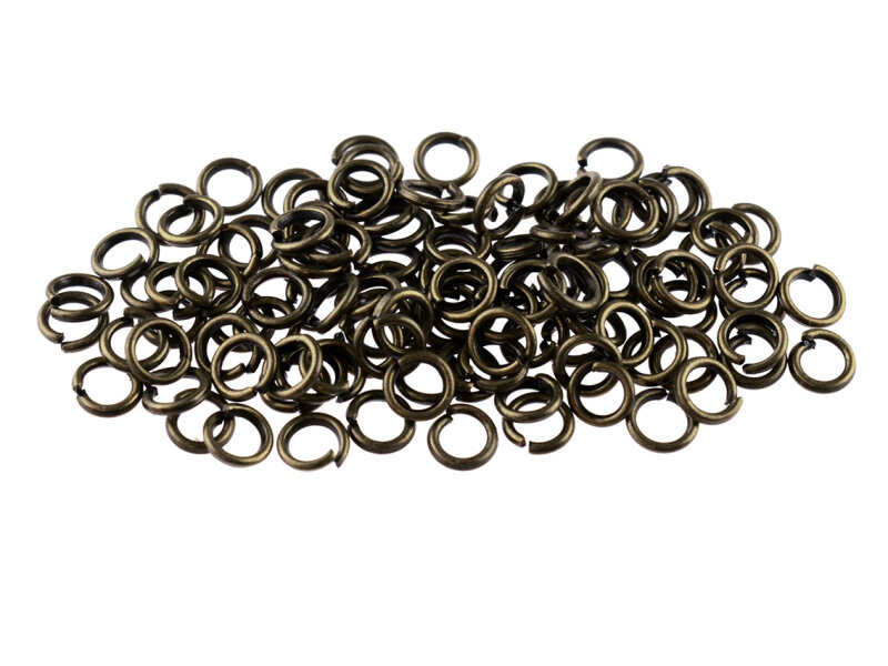 100 Biegeringe antik bronze 4 mm stabil