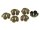 10 Blumen Perlkappen in antik Bronze, 12 mm