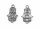 Hamsa Symbol in antik silberfarben 22mm lang 6 Stück