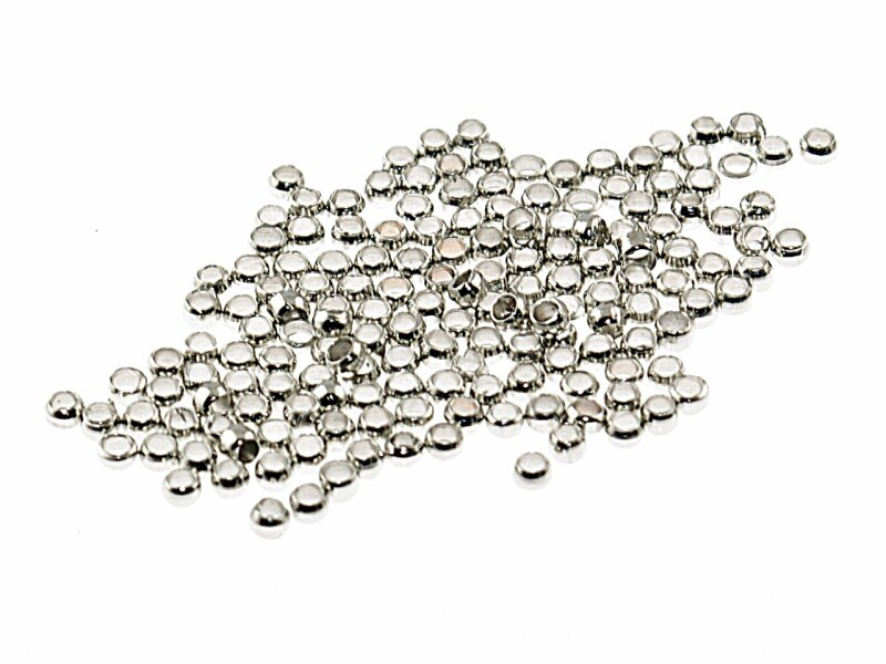 Quetschperlen in platinfarben 3 mm 100 Stück