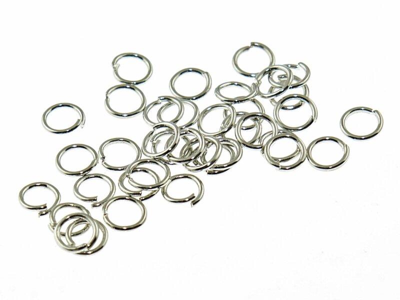100 Binderinge in silberfarben platiniert, 5 mm
