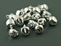 20 Glöckchen in silberfarben mit Öse, 10 mm