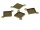 6 quadratische Fassungen für 15 mm Cabochons in antik Bronze