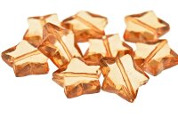 20 Acrylperlen als Stern in hellbraun, 14 mm