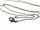 2 kurze, fertige Gliederketten aus Messing in antik Bronze, 46,5 cm