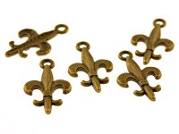 8 Anhänger fleur de lis in antik Bronze, 21 mm