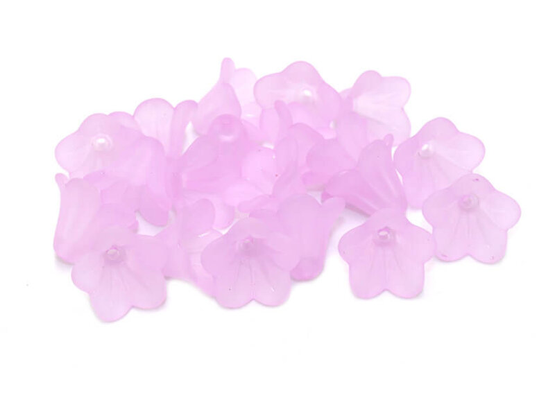 20 Blüten in flieder gefrostet, 14 mm