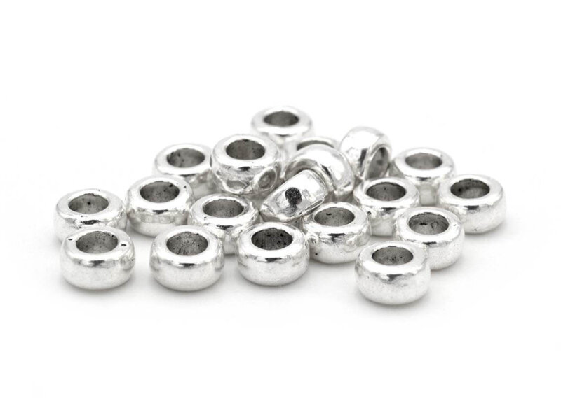 20 Zwischenperlen in antik silberfarben, 6,5 mm