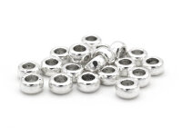 20 Zwischenperlen in antik silberfarben, 6,5 mm