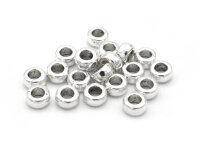 20 Zwischenperlen in antik silberfarben, 6,5 mm