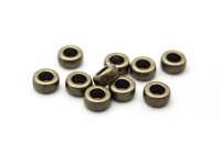 10 schlichte Großlochperlen in antik Bronze, 7 mm