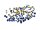 100 Strasssteine in royalblau, 2 mm