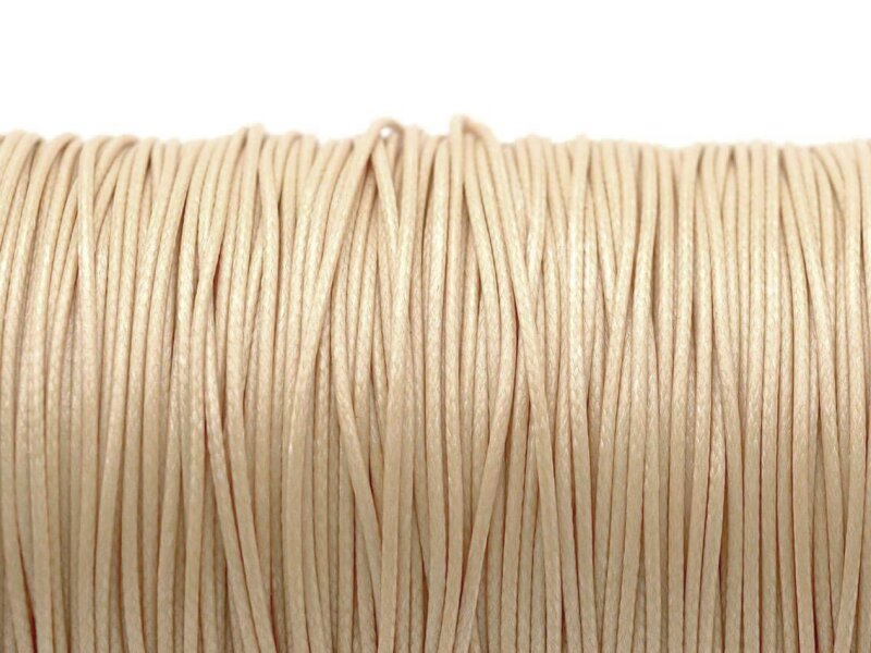 10 m Polyesterkordel gewachst in creme, 1 mm