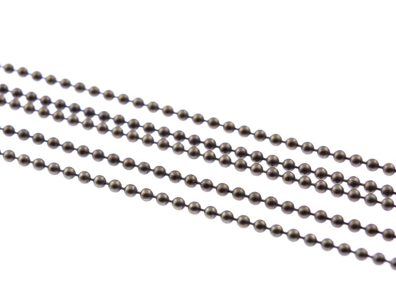 2 m Kugelkette in antik Bronze, 1,5 mm