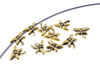 20 Zwischenperlen als Libelle in antik goldfarben