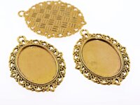 4 Medaillons in antik goldfarben für 25 x 18 mm...