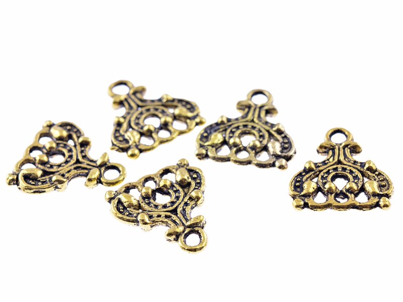 8 kleine, orientalische Verteiler in antik goldfarben