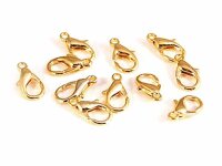 10 Karabinerverschlüsse in goldfarben, 12 mm
