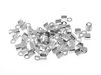 100 kleine Endkappen in silberfarben platiniert, 6 mm