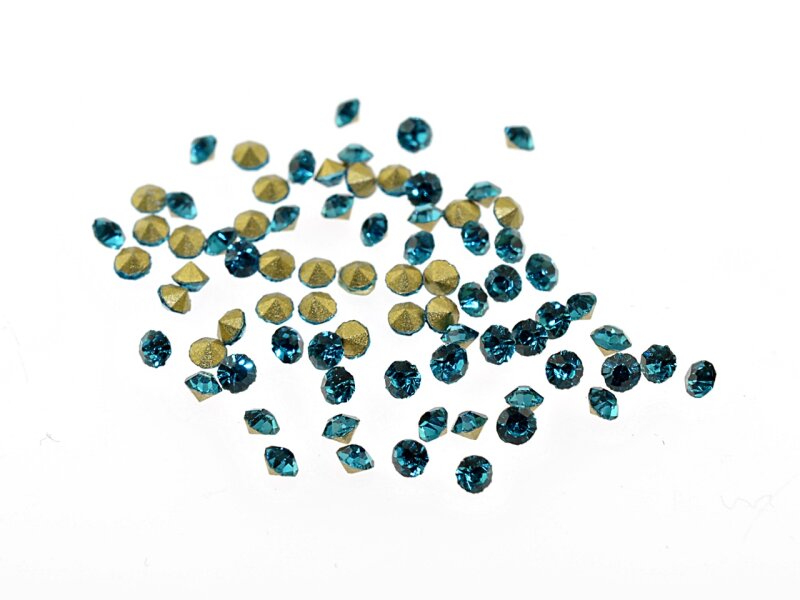 100 Strasssteine in petrol, 1,7 mm