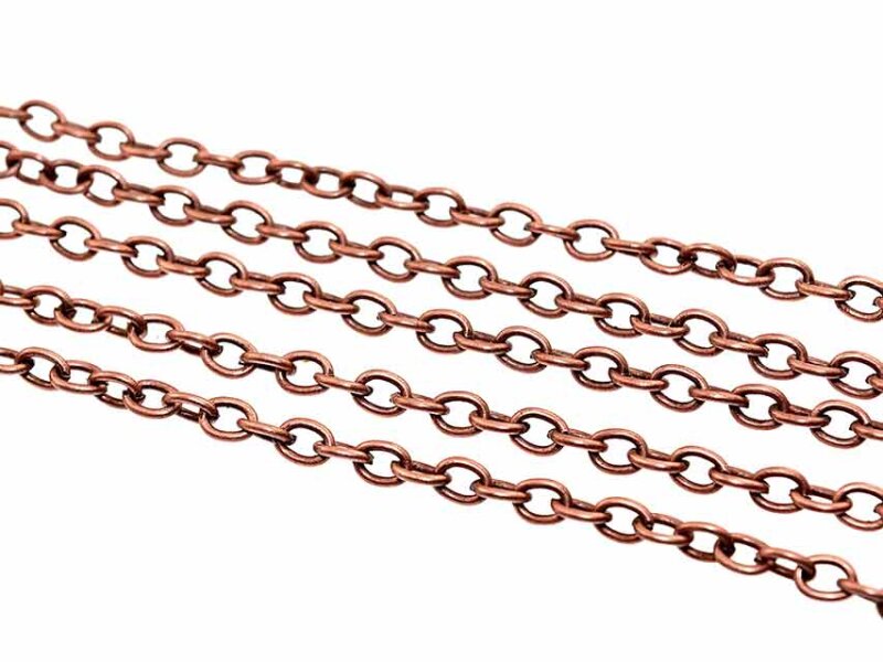 2 m Gliederkette in antik Kupfer, 3,5 x 2,5 mm