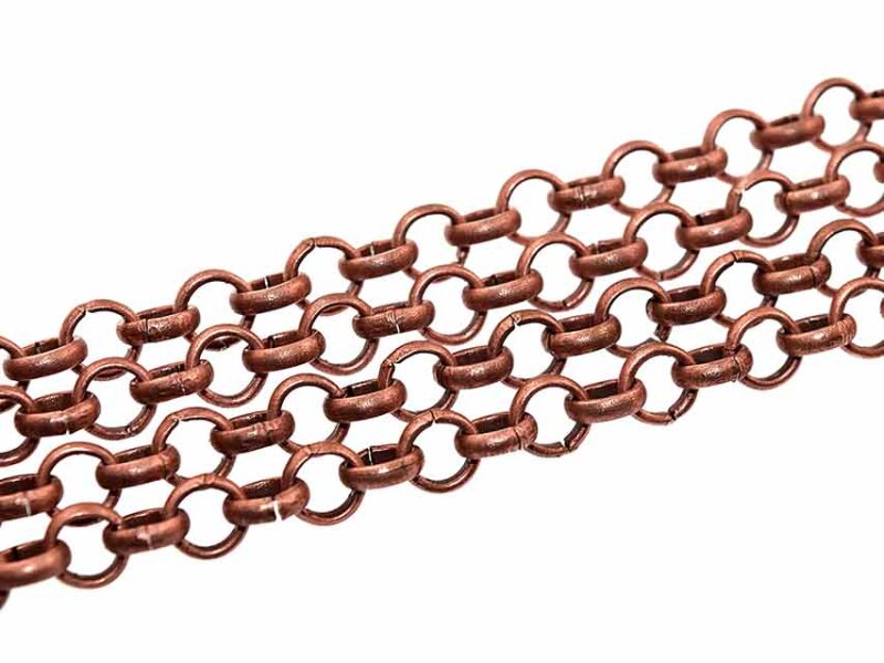 2 m runde Gliederkette in antik Kupfer, 4,8 mm