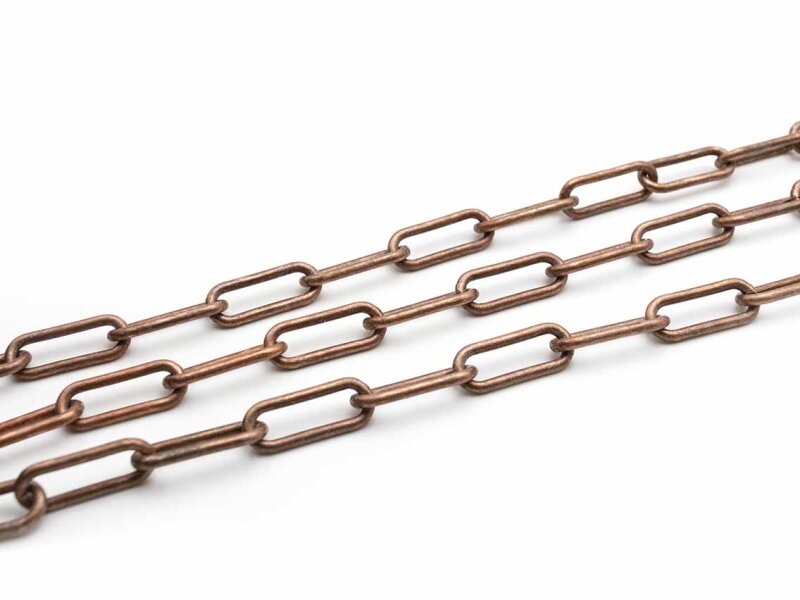 Große ovale Gliederkette in antik Kupfer 21x8 mm 1 m