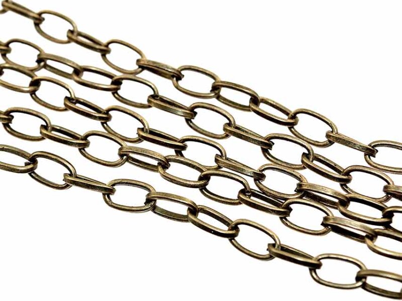 2 m Gliederkette in antik Bronze, 7 x 4 mm