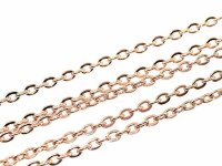 2 m Gliederkette in rosègoldfarben, 3 x 2 mm
