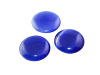 2 Cabochons Cateye Glas in royalblau, 25 mm