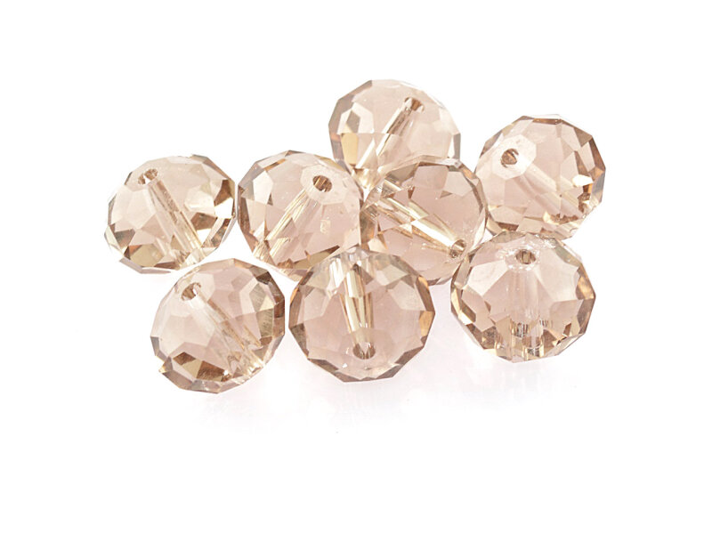 10 Glasschliffperlen in haselnussbraun, 12 mm