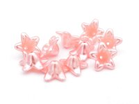 10 kleine Acrylblüten im perlmuttdesign in rosa, 10 mm