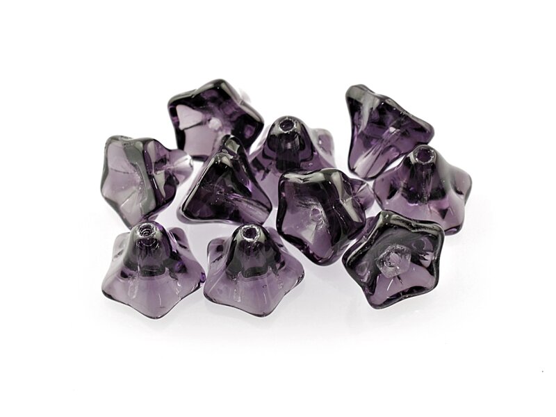 10 Glasblumen in violett, 9 mm
