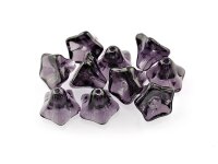 10 Glasblumen in violett, 9 mm