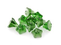 10 Glasblumen in dunkelgrün, 9 mm