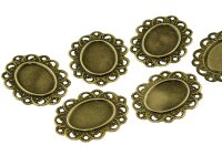 6 Rahmen in antik Bronze für 18 x 13 mm Klebeperlen