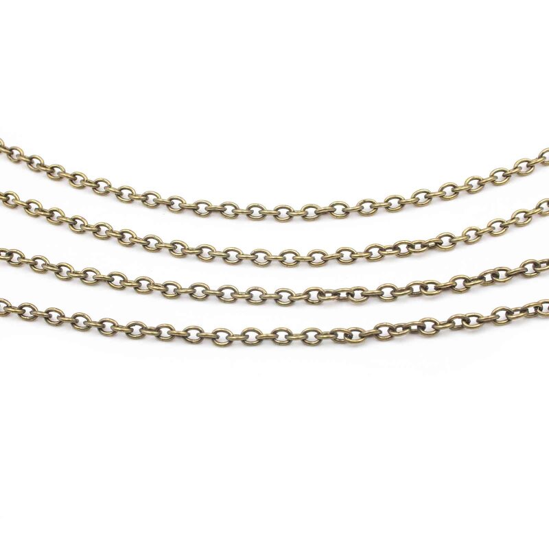 2 m Gliederkette in antik Bronze, 3 x 2 mm