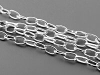 2 m ovale Gliederkette in silberfarben, 6,8 x 4 mm