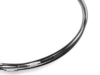 4 Stahldrahtketten in schwarz mit Messingverschluss, 1 mm